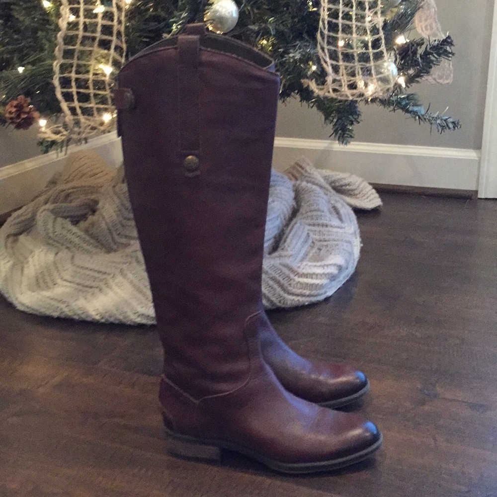 Sam Edelman "Penny" leather riding boots brown 5